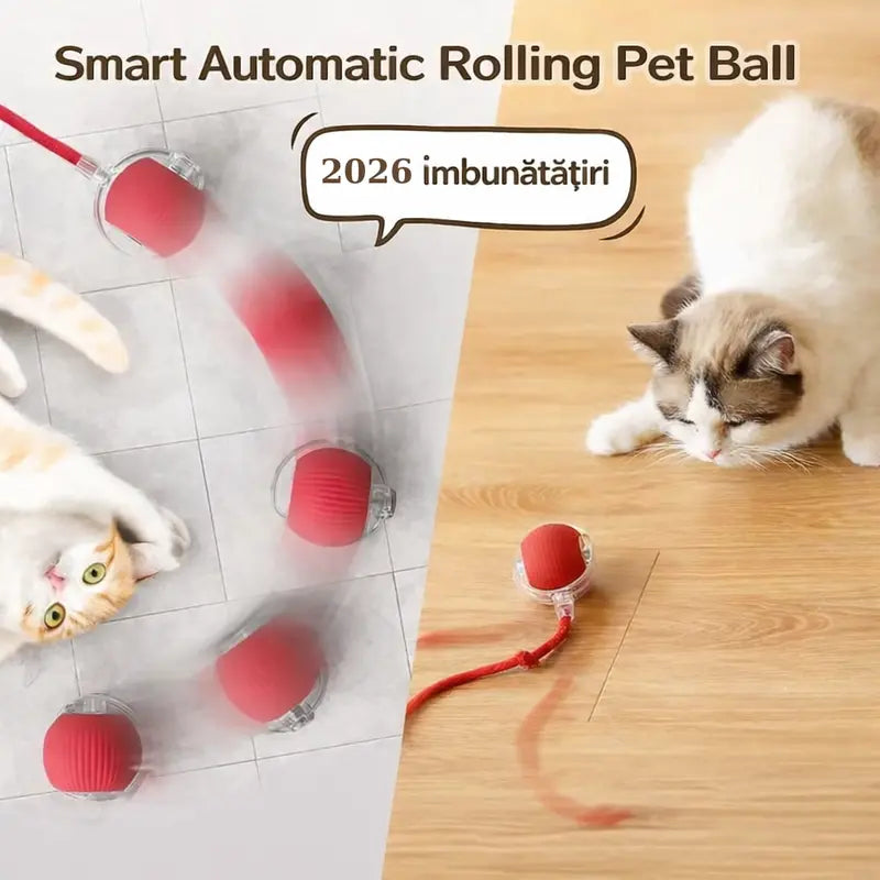 Minge Interactiva Automata pentru Pisici si Caini cu Snur – 1 + 1 GRATIS