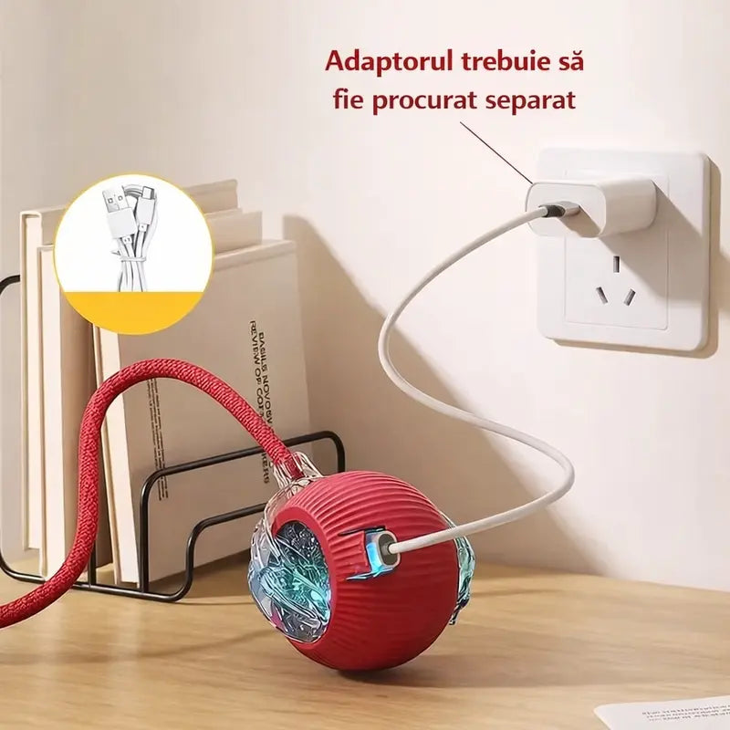 Minge Interactiva Automata pentru Pisici si Caini cu Snur – 1 + 1 GRATIS