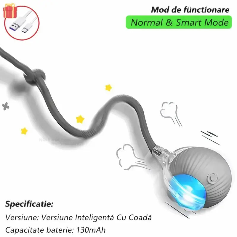 Minge Interactiva Automata pentru Pisici si Caini cu Snur – 1 + 1 GRATIS