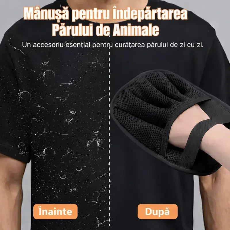 Mănușă pentru îndepărtarea părului de animale
