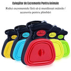 Colector Portabil Excremente Câini HomZen – Lopățică Pliabilă cu Cleste, Pungi Incluse (30 buc), pentru Câini Mici, Medii și Mari