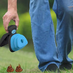 Colector Portabil Excremente Câini HomZen – Lopățică Pliabilă cu Cleste, Pungi Incluse (30 buc), pentru Câini Mici, Medii și Mari