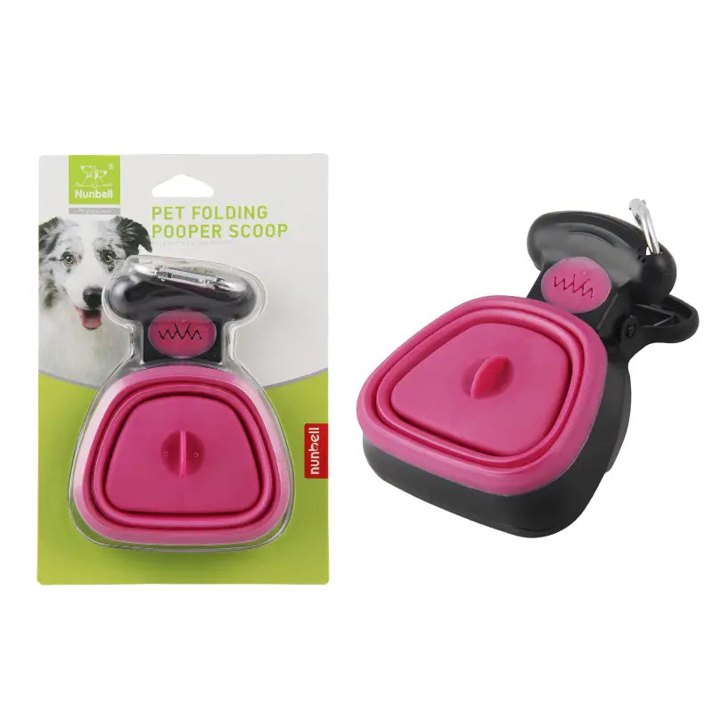 Colector Portabil Excremente Câini HomZen – Lopățică Pliabilă cu Cleste, Pungi Incluse (30 buc), pentru Câini Mici, Medii și Mari