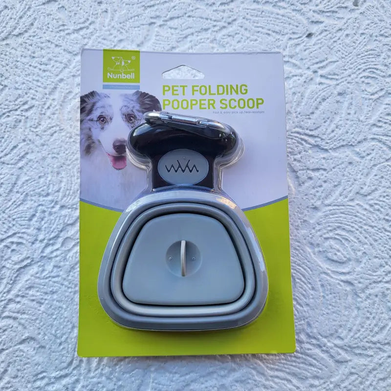 Colector Portabil Excremente Câini HomZen – Lopățică Pliabilă cu Cleste, Pungi Incluse (30 buc), pentru Câini Mici, Medii și Mari