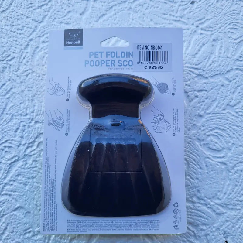 Colector Portabil Excremente Câini HomZen – Lopățică Pliabilă cu Cleste, Pungi Incluse (30 buc), pentru Câini Mici, Medii și Mari