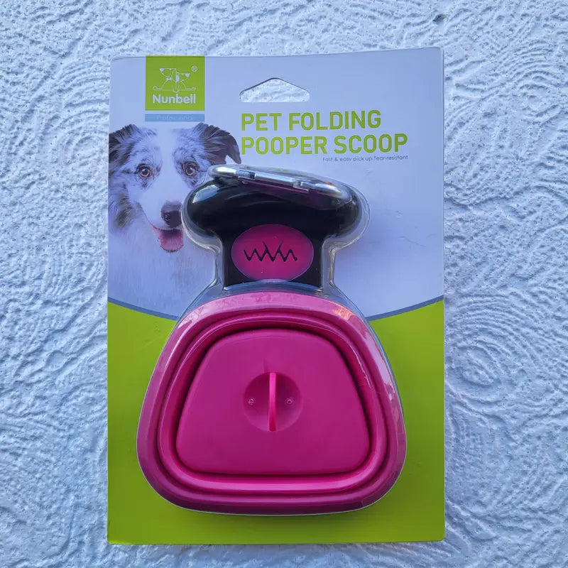 Colector Portabil Excremente Câini HomZen – Lopățică Pliabilă cu Cleste, Pungi Incluse (30 buc), pentru Câini Mici, Medii și Mari