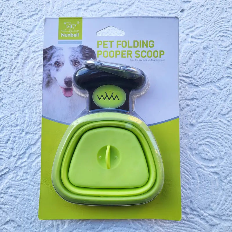 Colector Portabil Excremente Câini HomZen – Lopățică Pliabilă cu Cleste, Pungi Incluse (30 buc), pentru Câini Mici, Medii și Mari