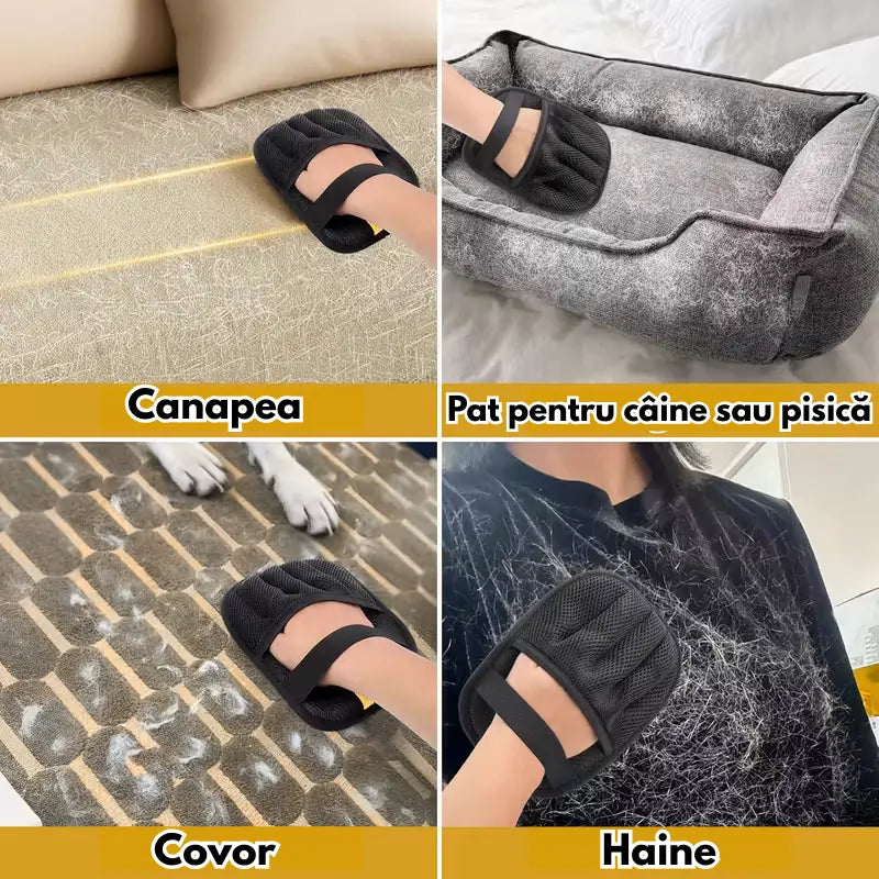Mănușă pentru îndepărtarea părului de animale