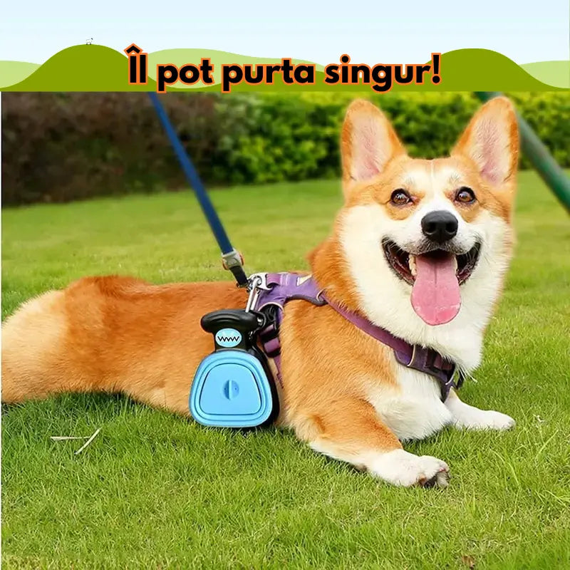 Colector Portabil Excremente Câini HomZen – Lopățică Pliabilă cu Cleste, Pungi Incluse (30 buc), pentru Câini Mici, Medii și Mari