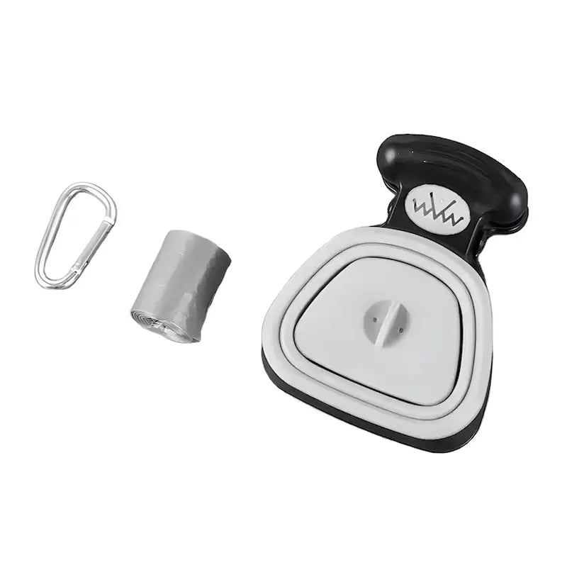 Colector Portabil Excremente Câini HomZen – Lopățică Pliabilă cu Cleste, Pungi Incluse (30 buc), pentru Câini Mici, Medii și Mari