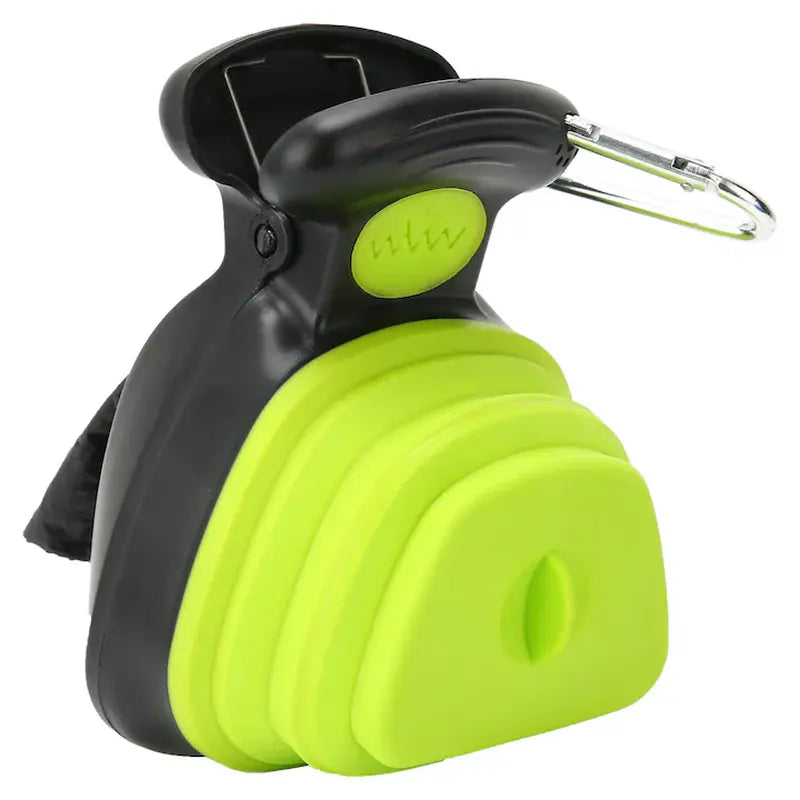 Colector Portabil Excremente Câini HomZen – Lopățică Pliabilă cu Cleste, Pungi Incluse (30 buc), pentru Câini Mici, Medii și Mari