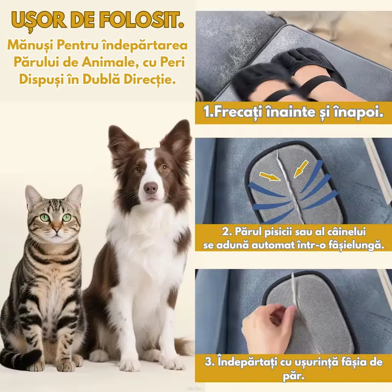 Curățare ușoară a petelor de păr de animale cu mănușa Magică Homzen